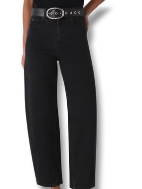 NYDJ Jemma Barrel High Rise Black Night Tide Lift Tuck Stretch Jeans 6 NWT